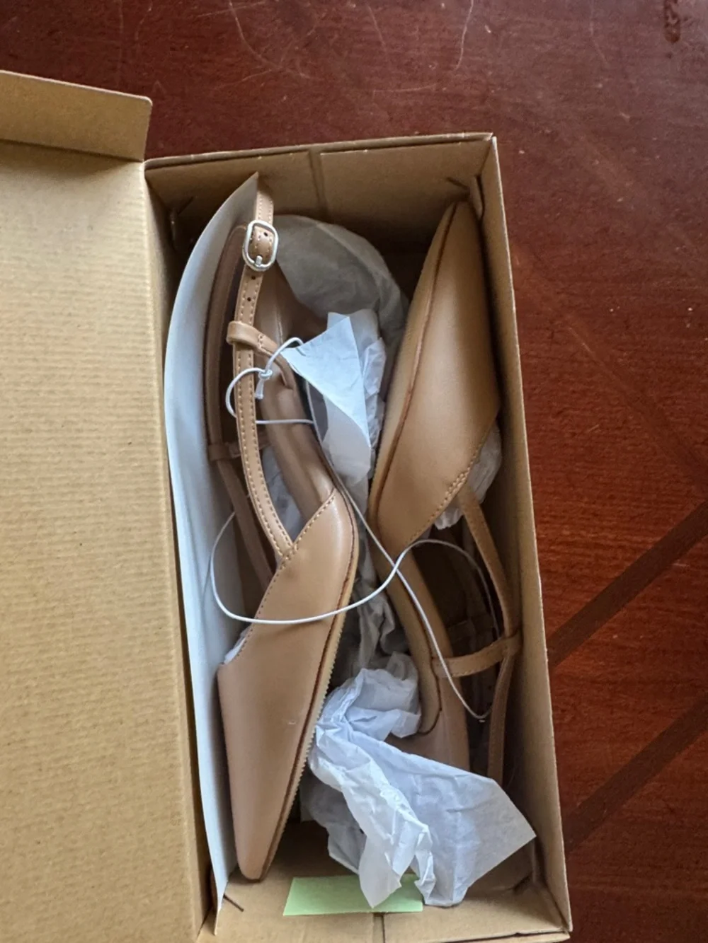 a new day Tan Pointed-Toe Slingback Pumps - Picture 8 of 9